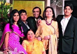 Mukesh Ambani's Family in his son's wedding picture