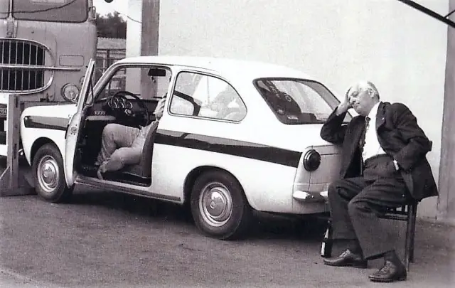 Enzo Ferrari having a little nap in Monza, 1965 Enzo Ferrari having a little nap in Monza, 1965