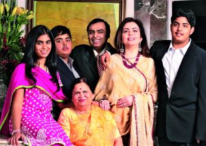 Mukesh Ambani's Family in his son's wedding picture