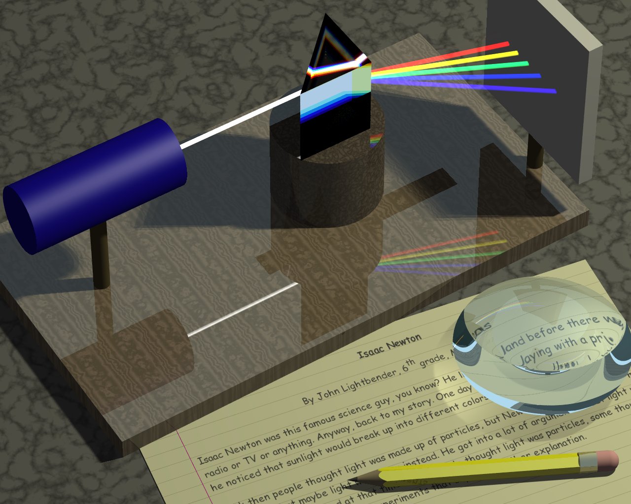 Newton works  on Prism