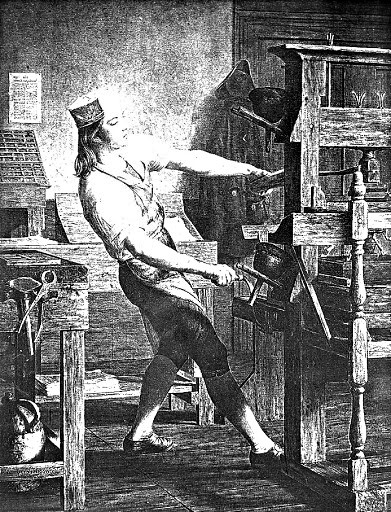 Benjamin Franklin, as a Boy, at a Printing Press, 1913