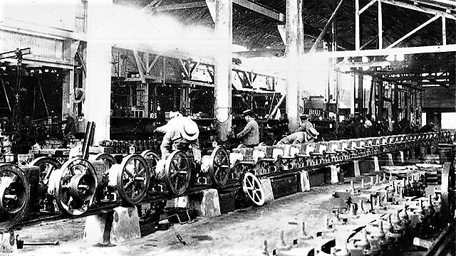 The 70-meter-long conveyor line